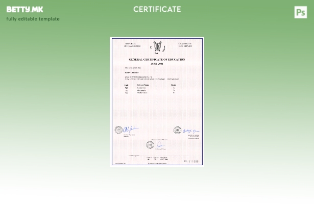 Модерен стил Камерун општ сертификат за образование шаблон